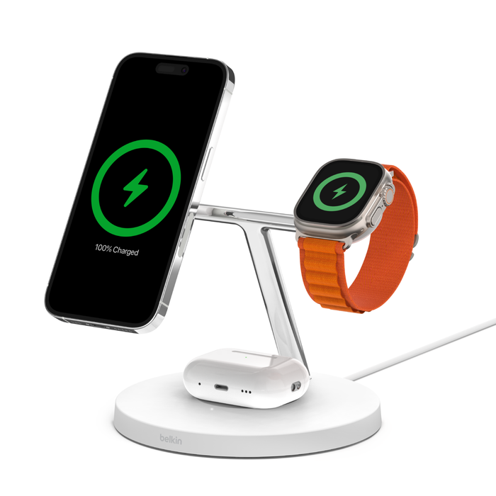 3-in-1-Wireless-Charger-with-MagSafe-15W-White - Promallshop
