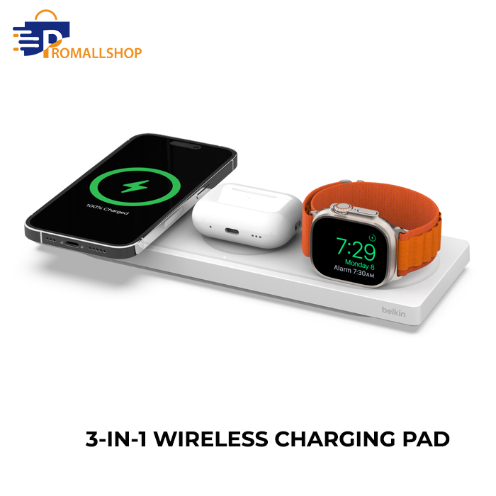 3-IN-1-WIRELESS-CHARGING-PAD-WITH-MAGSAFE-White - Promallshop